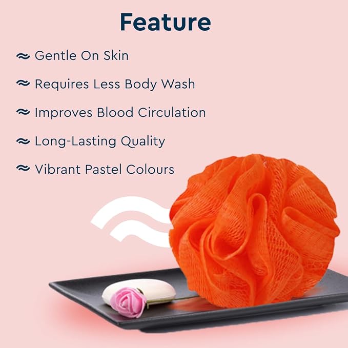 Gubb Plastic Bath Sponge Round Loose Loofah (Colors May Vary)