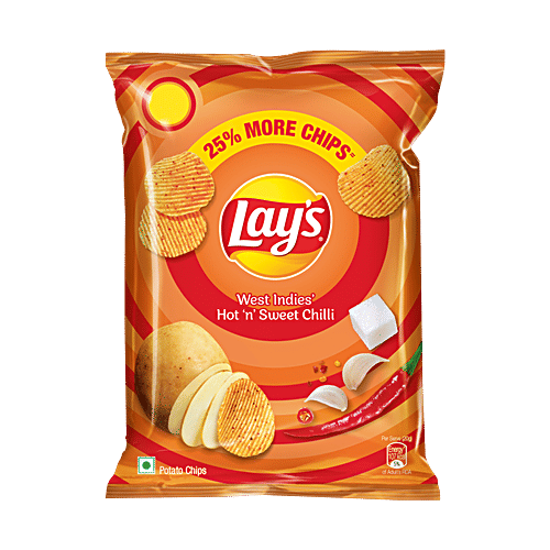 Lay'S West Indies Hot 'N' Sweet Chilli Potato Chips, 24 G