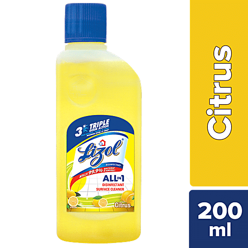 Lizol Disinfectant Surface & Floor Cleaner Liquid - Citrus, 200 Ml