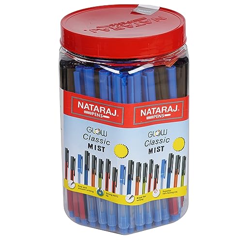 Nataraj Gcm Ball Pen Jar, Red/White