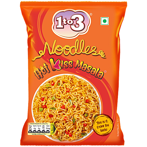 1To3 Noodles Hot Kiss Masala Instant Noodles, 50 G