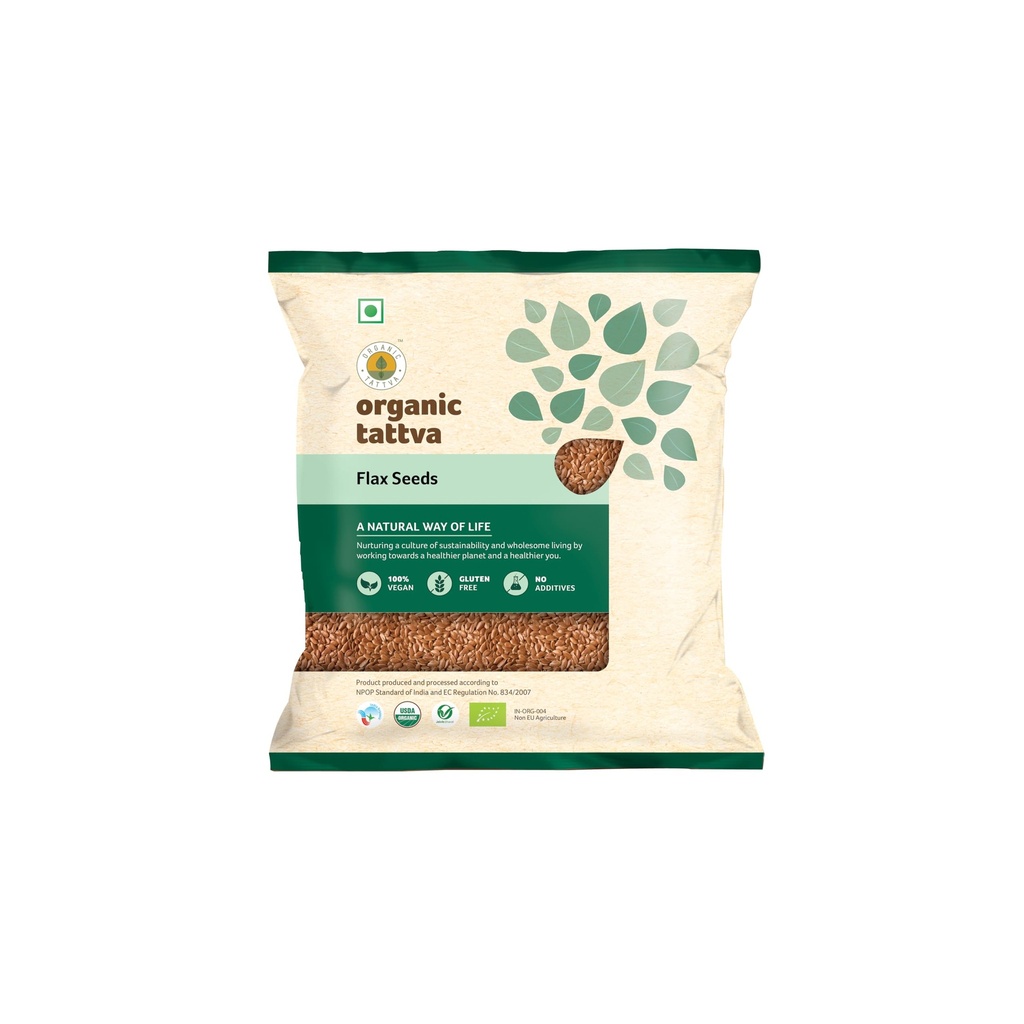 Organic Tattva Flax Brown Seeds, 140G