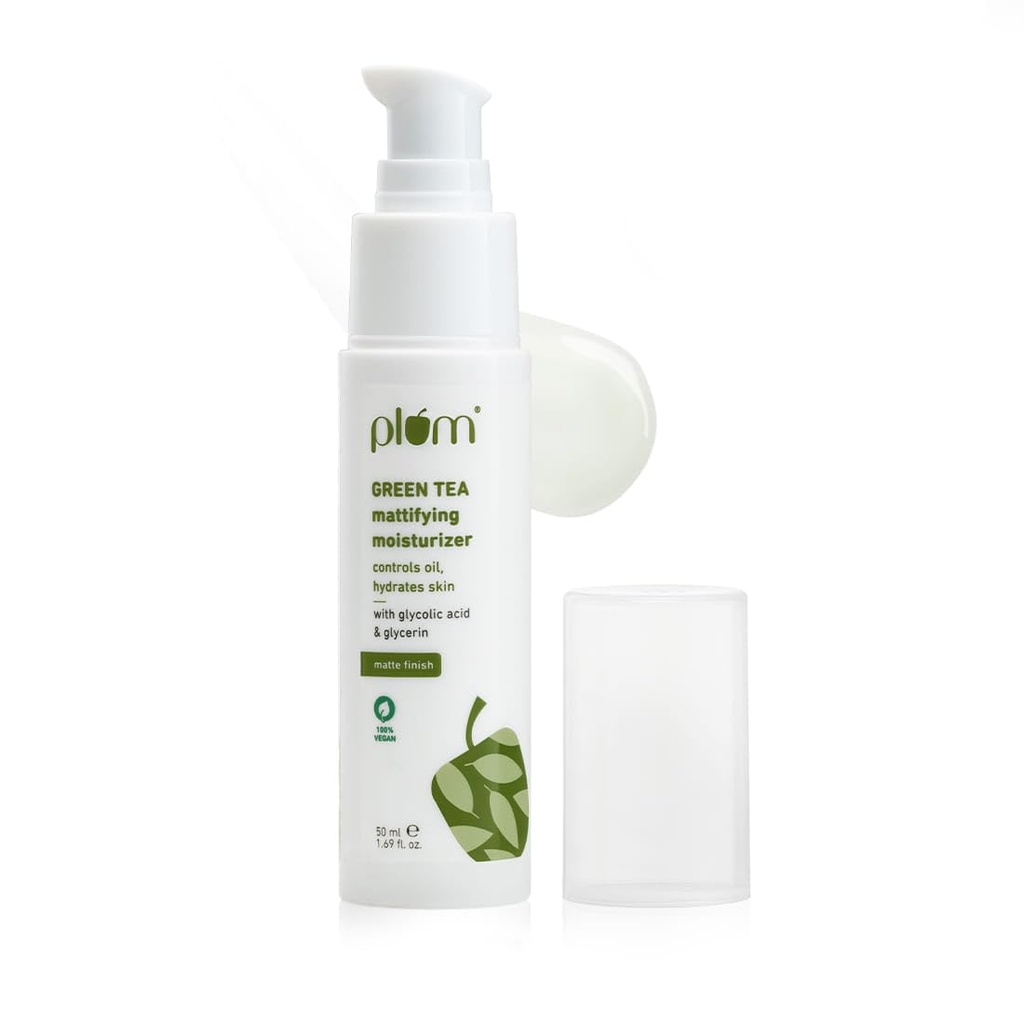 Plum Green Tea Mattifying Face Moisturizer | Matte Finish For Acne Prone And Oily Skin | Lightweight, Matte Formula | Non-Greasy Formula, Sls & Paraben Free, For Women & Men, 1.69 Fl Oz