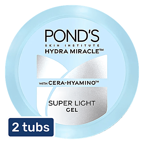 Pond'S Hydra Miracle Super Light Gel - With Cera Hyamino, 2X100 Ml (Multipack)