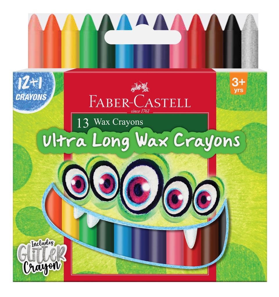 Faber-Castell Wax Crayon Ultra Long 90Mm Pack Of 13