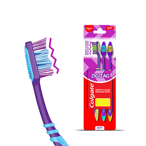 Colgate Zig Zag Soft Bristle Toothbrush, 3 Pc