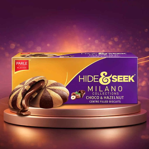 [HIDESE-00373] Parle Hide & Seek Milano Choco & Hazelnut Centre Filled Biscuits 60 Gm