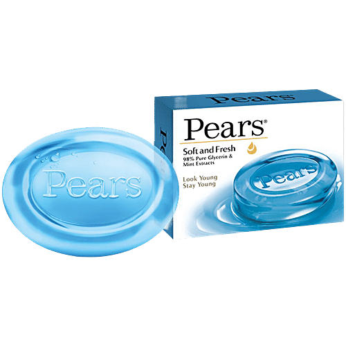 [PEARS-00656] Pears Soft & Fresh Glycerine & Mint Extracts Bathing Bar, 125 G