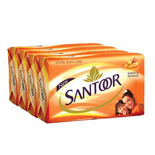 [SANDUR-00753] Santoor Sandal & Turmeric Soap Bar, 46G (Pack Of 4)