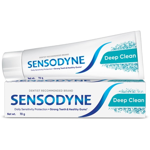 [SENDEE-00766] Sensodyne Toothpaste Deep Clean | Daily Sensitivity Protection Tooth Paste Pack Of 1 - 70Gm | Dentist Recommended | Everyday Use Paste, Fresh Taste, Cavity Protection, Removes Plaque