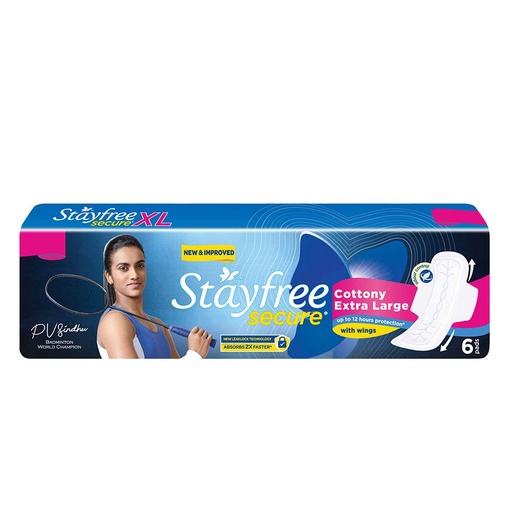 [STASEC-00814] Stayfree Secure Dry Cover With Wings - 6 Pads (Extra Large)