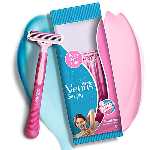 [VENSIM-00895] Gillette Venus Hair Removal Razor - Provides Smooth Skin, For Women, 5 Pcs (Buy 4 Get 1 Free)