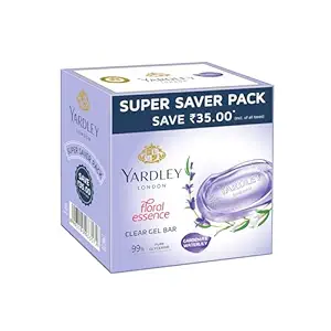 [YARLON-00935] Yardley London Clear Gel Bar Gardenia And Waterlily - With 99% Pure Glycerin And Natural Floral Oils - 125Gx3